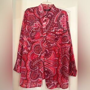 Lauren Ralph Lauren Red Paisley Blouse